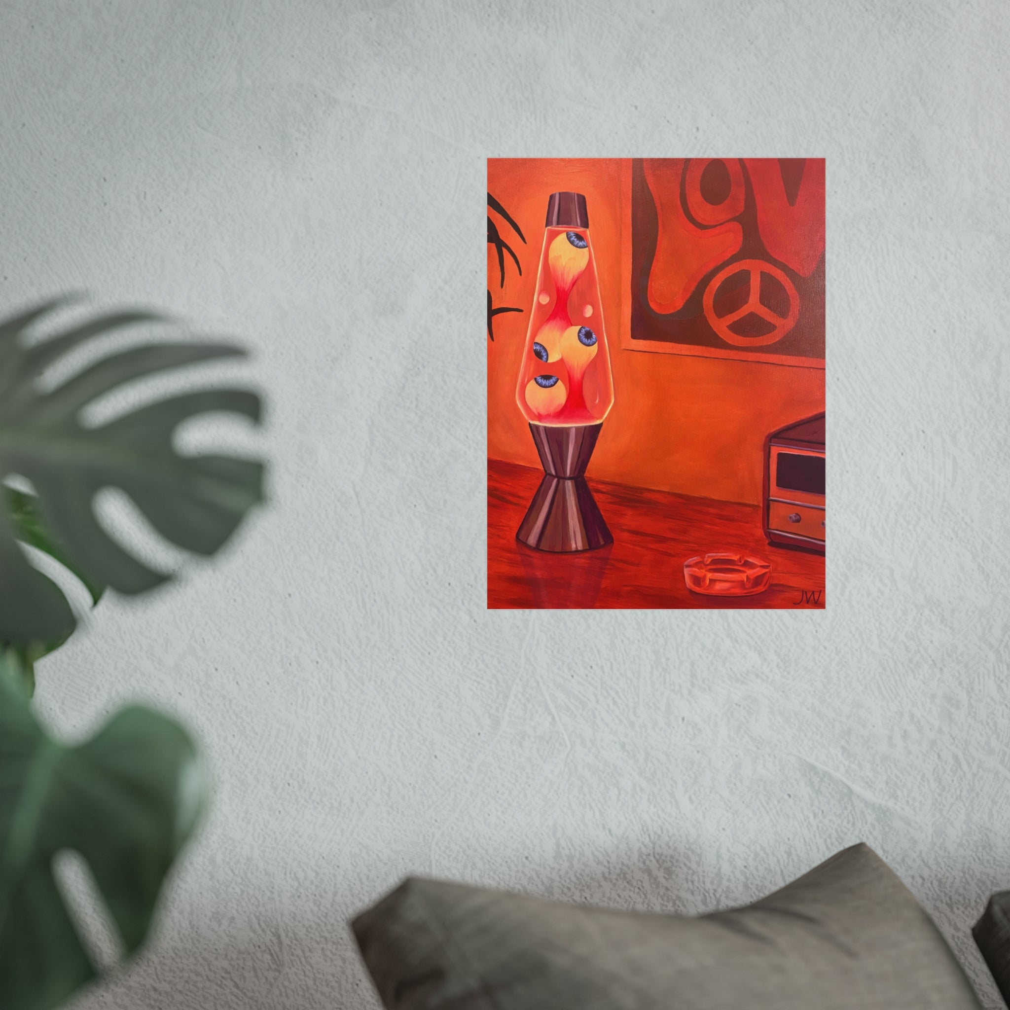 Retro Lava Lamp Fine Art Poster – 70s Peace Sign Room Decor