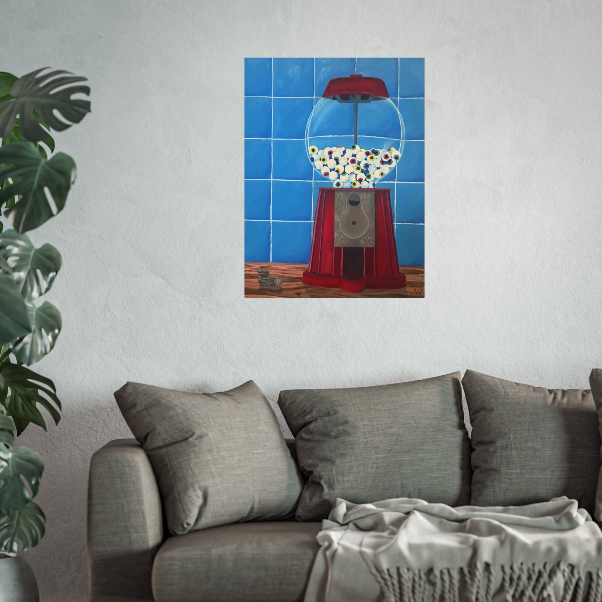 Retro Gumball Machine Fine Art Poster — Colorful Pop Art Wall Print