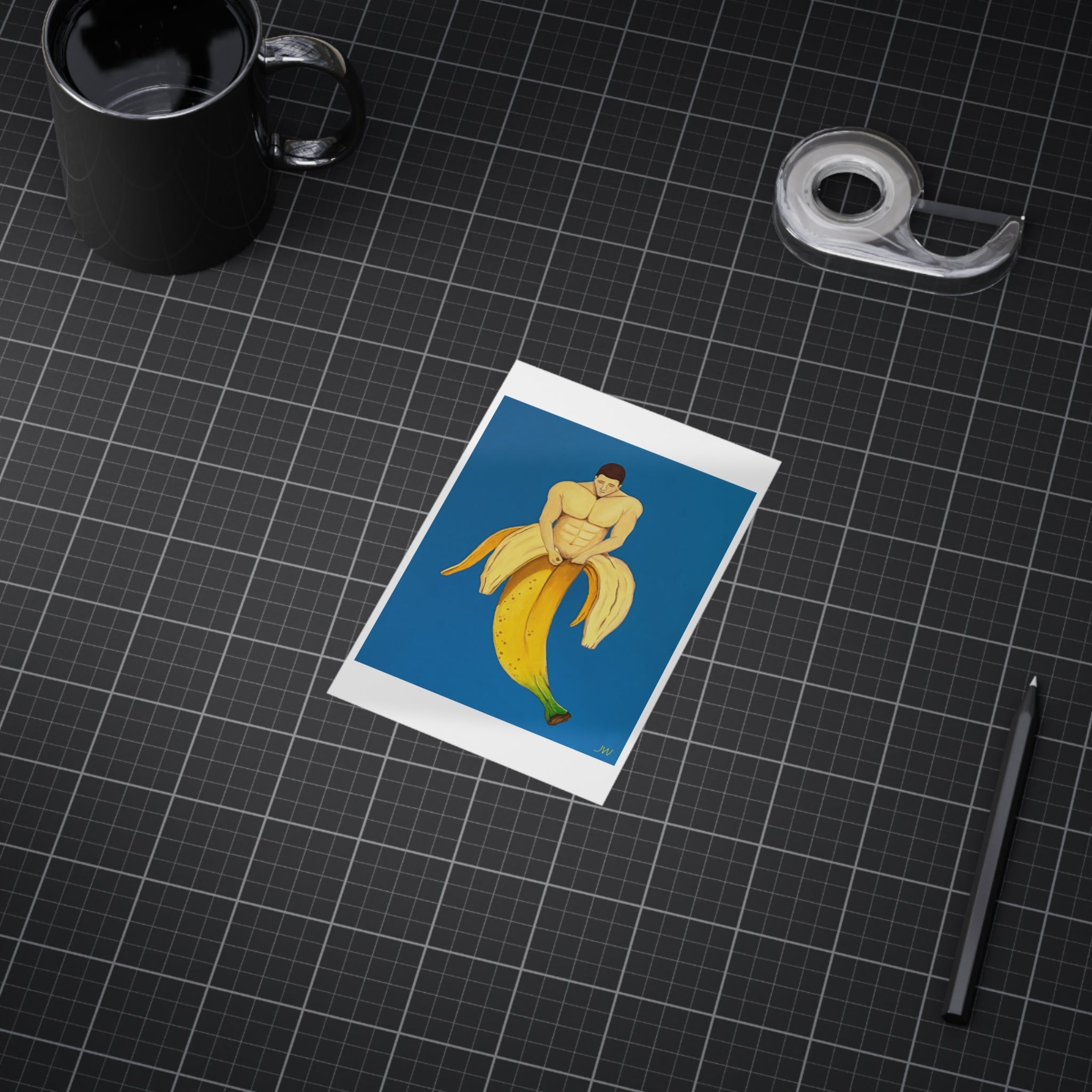 Banana Man Art Print — Bold Pop Surreal Poster
