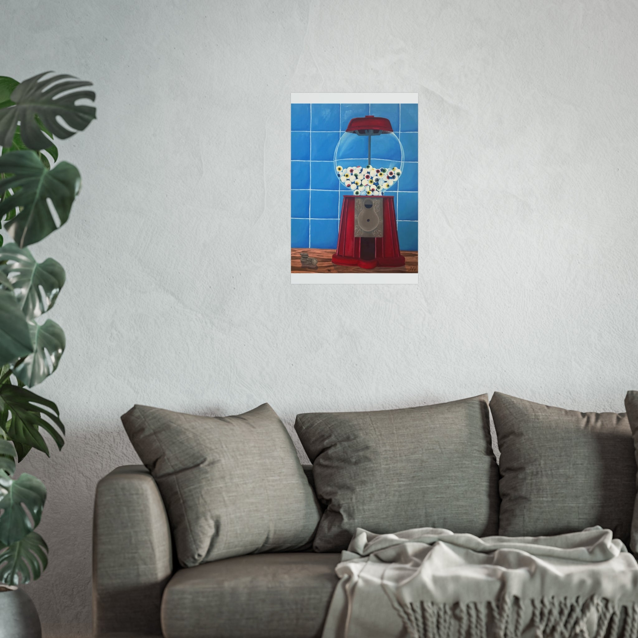 Retro Gumball Machine Fine Art Poster — Colorful Pop Art Wall Print