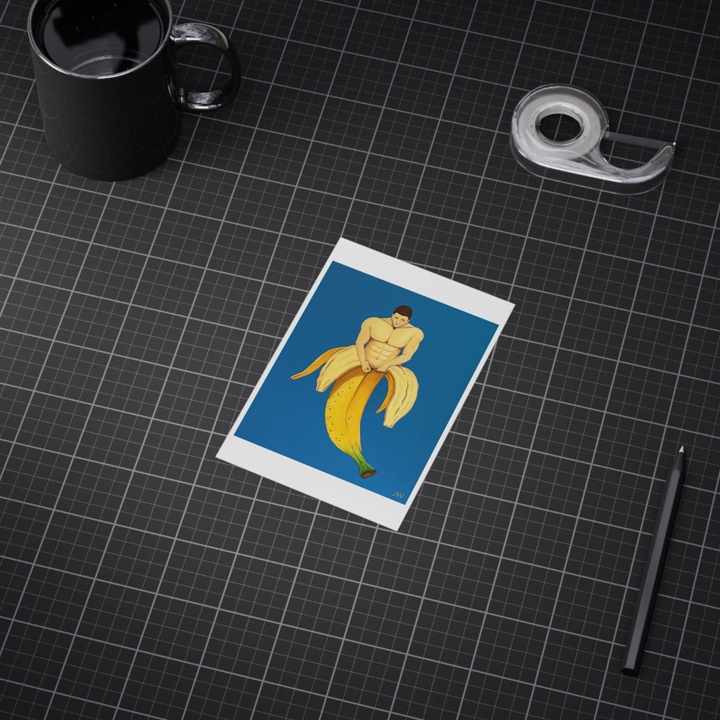 Banana Man Art Print — Bold Pop Surreal Poster