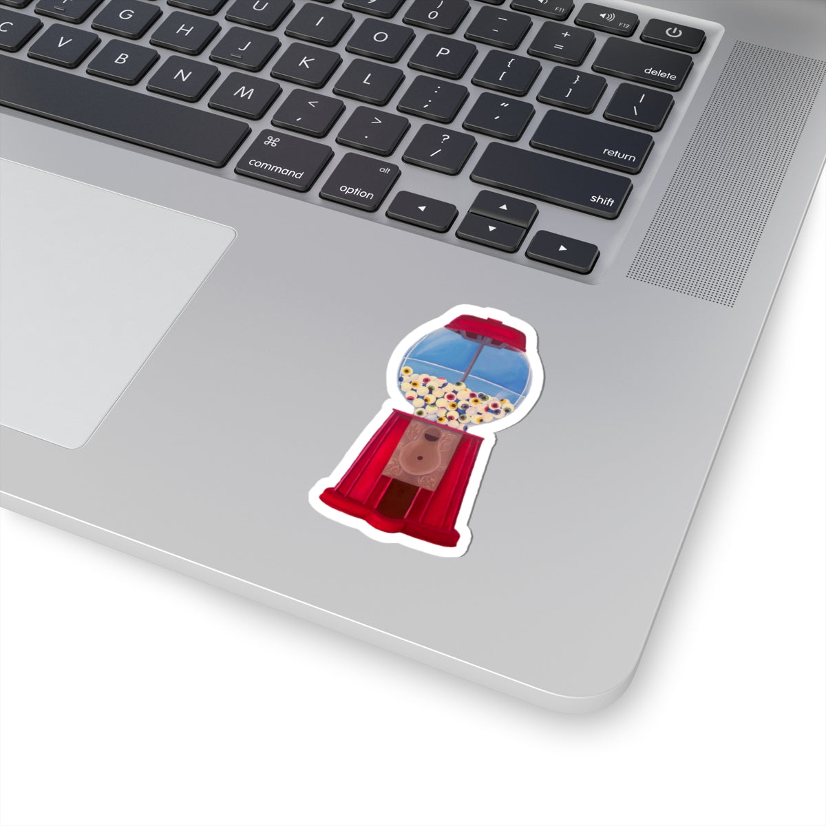 Gumball Machine Kiss-Cut Sticker — Retro Red Candy Machine Sticker for Laptops, Water Bottles & Notebooks