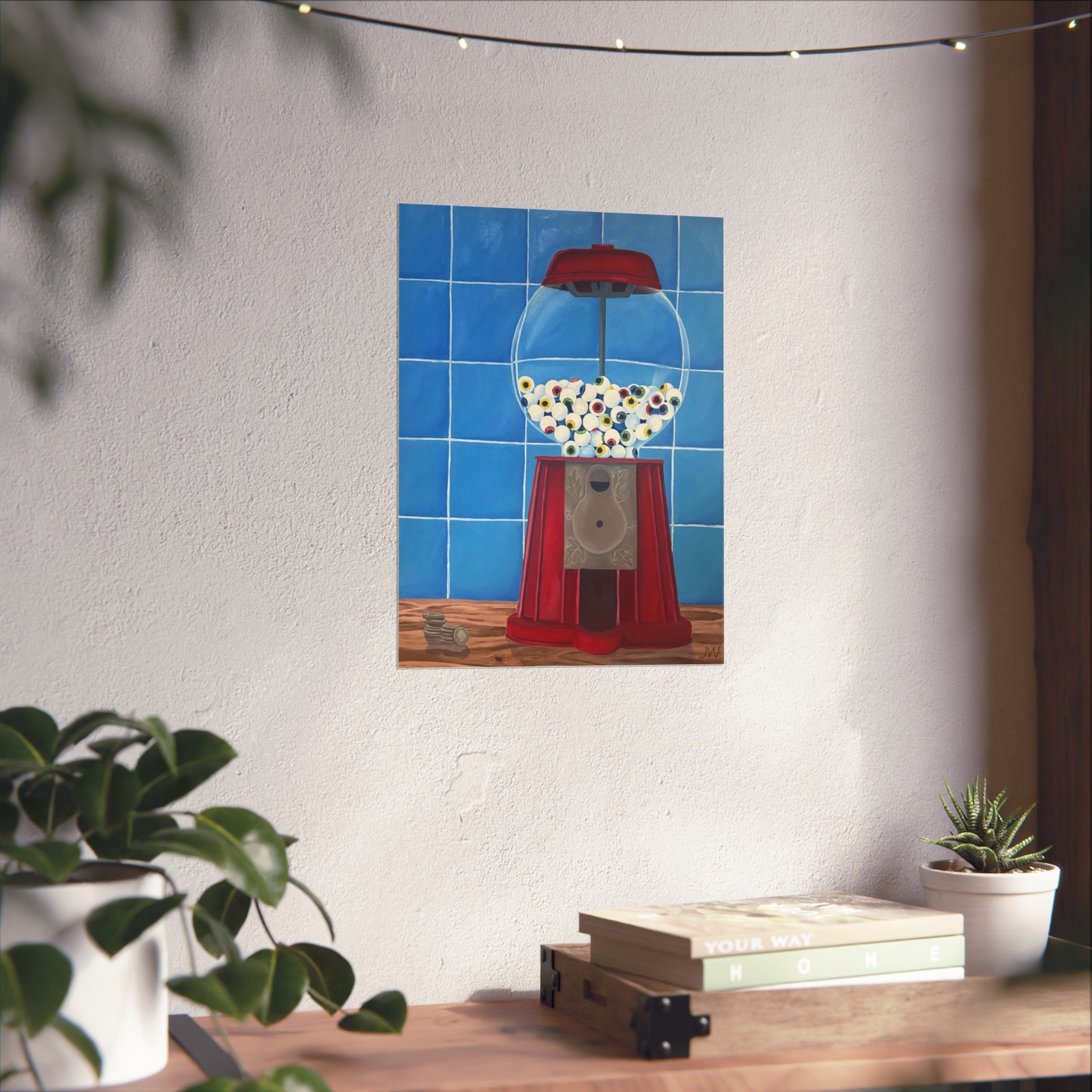 Retro Gumball Machine Fine Art Poster — Colorful Pop Art Wall Print