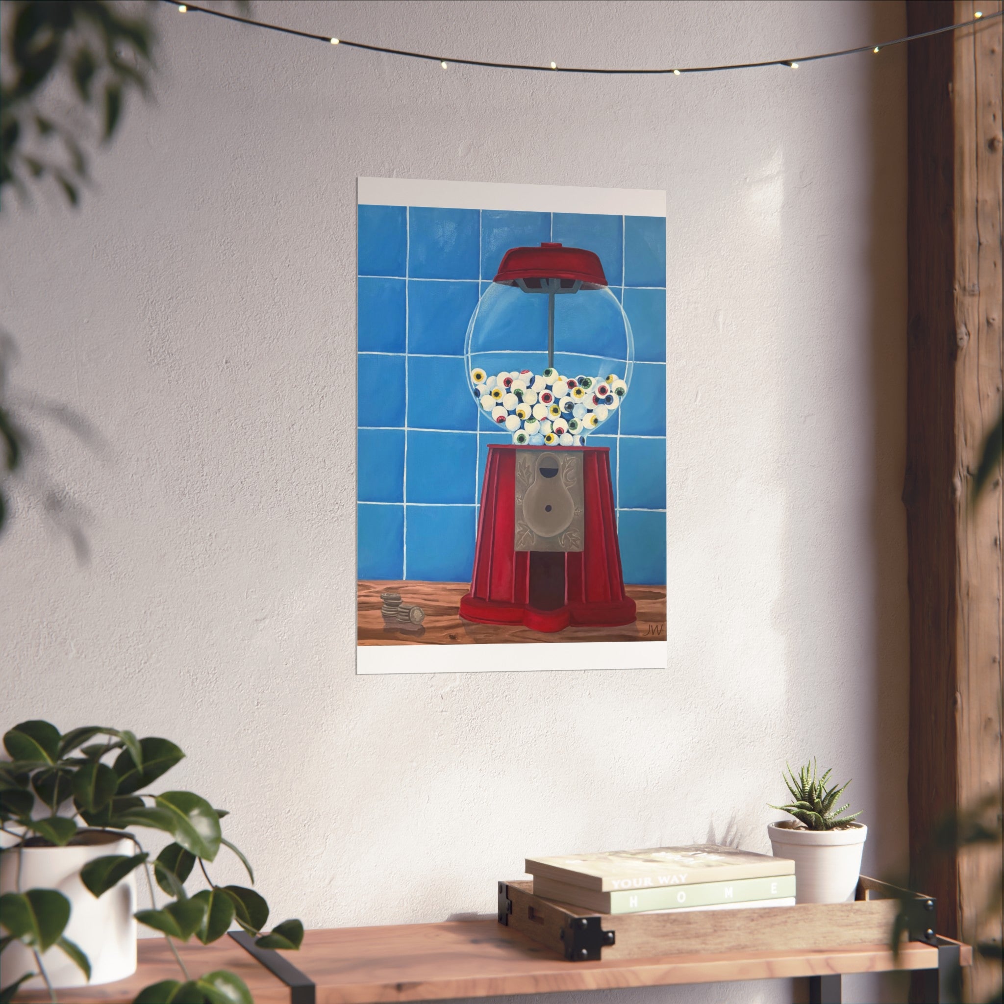 Retro Gumball Machine Fine Art Poster — Colorful Pop Art Wall Print