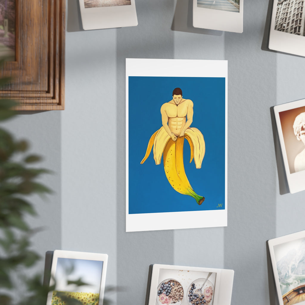 Banana Man Art Print — Bold Pop Surreal Poster