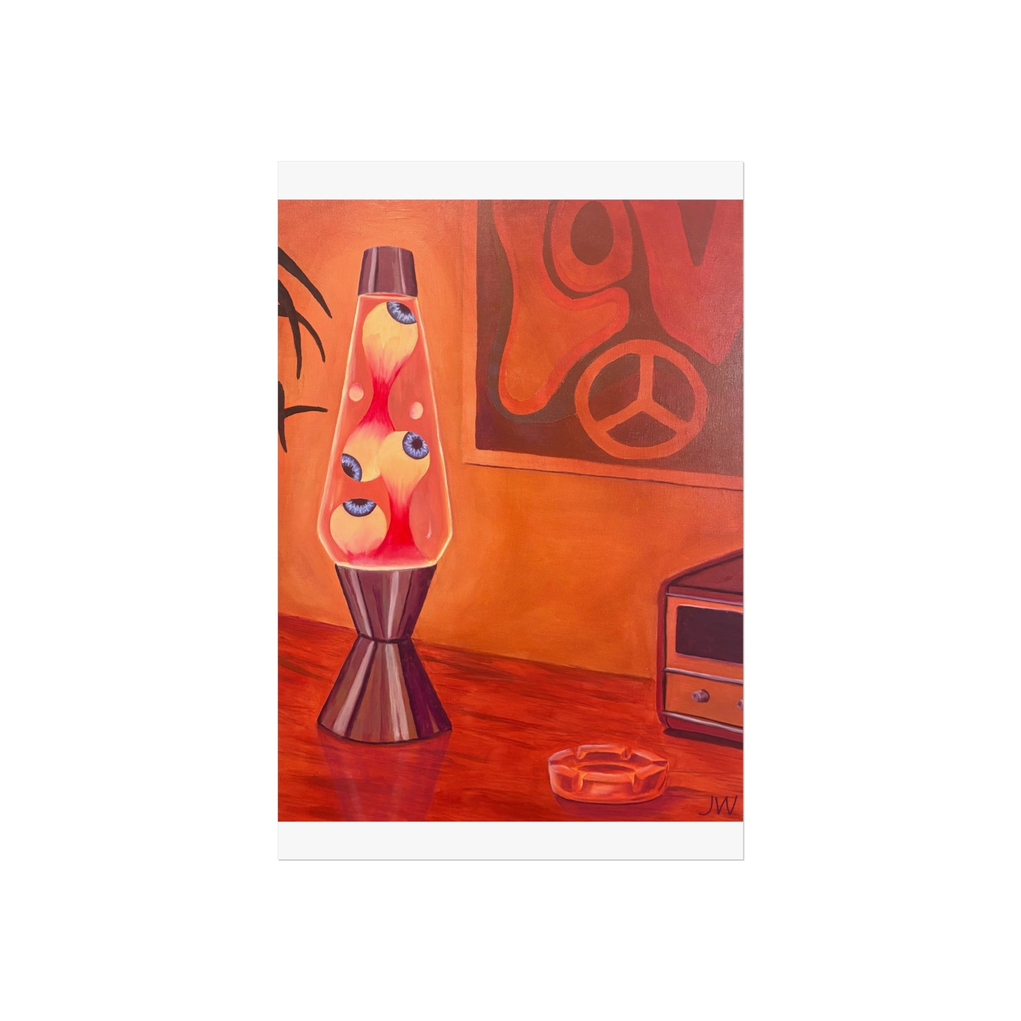 Retro Lava Lamp Fine Art Poster – 70s Peace Sign Room Decor