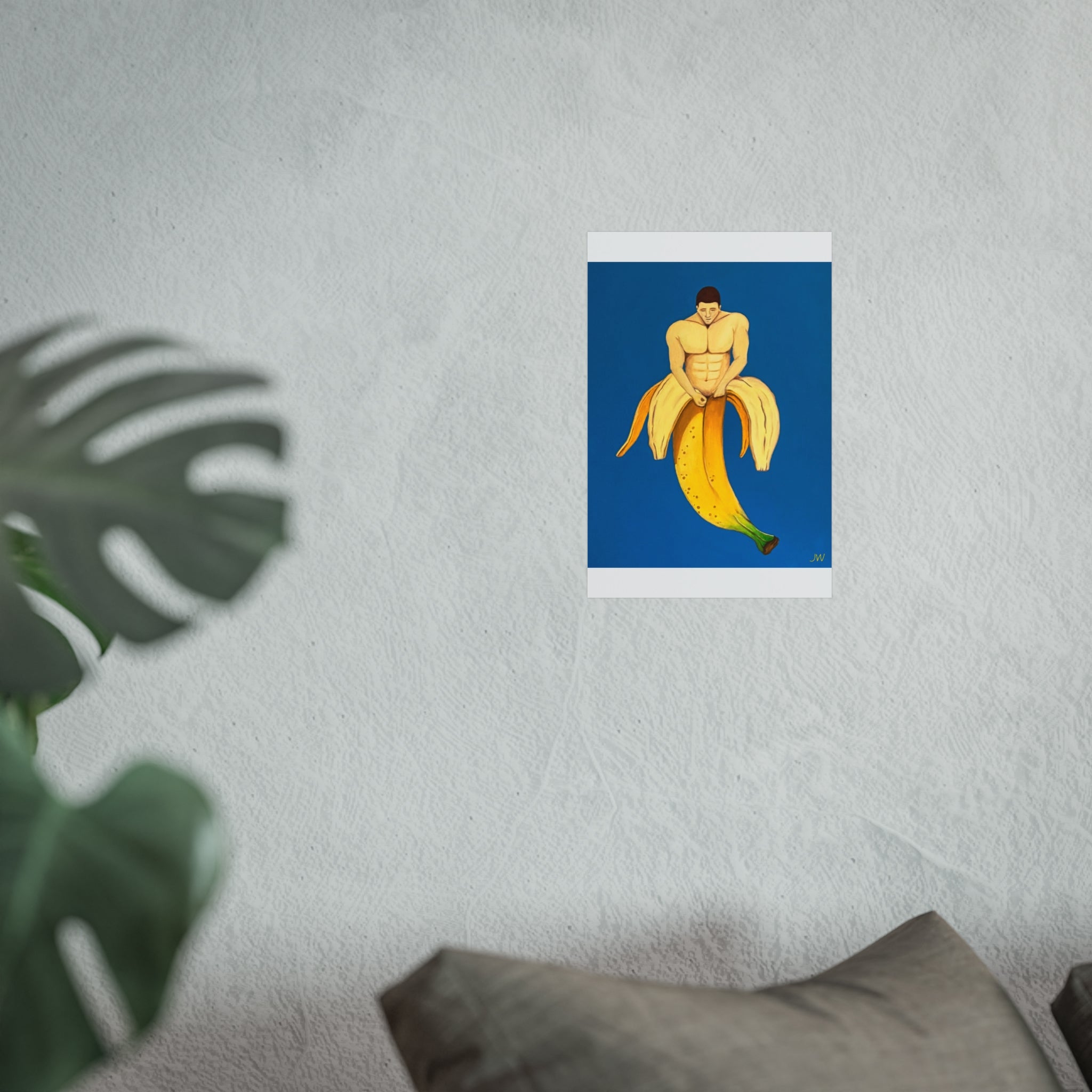 Surreal Banana Muscle Man Fine Art Poster — Pop-Surrealism Wall Art