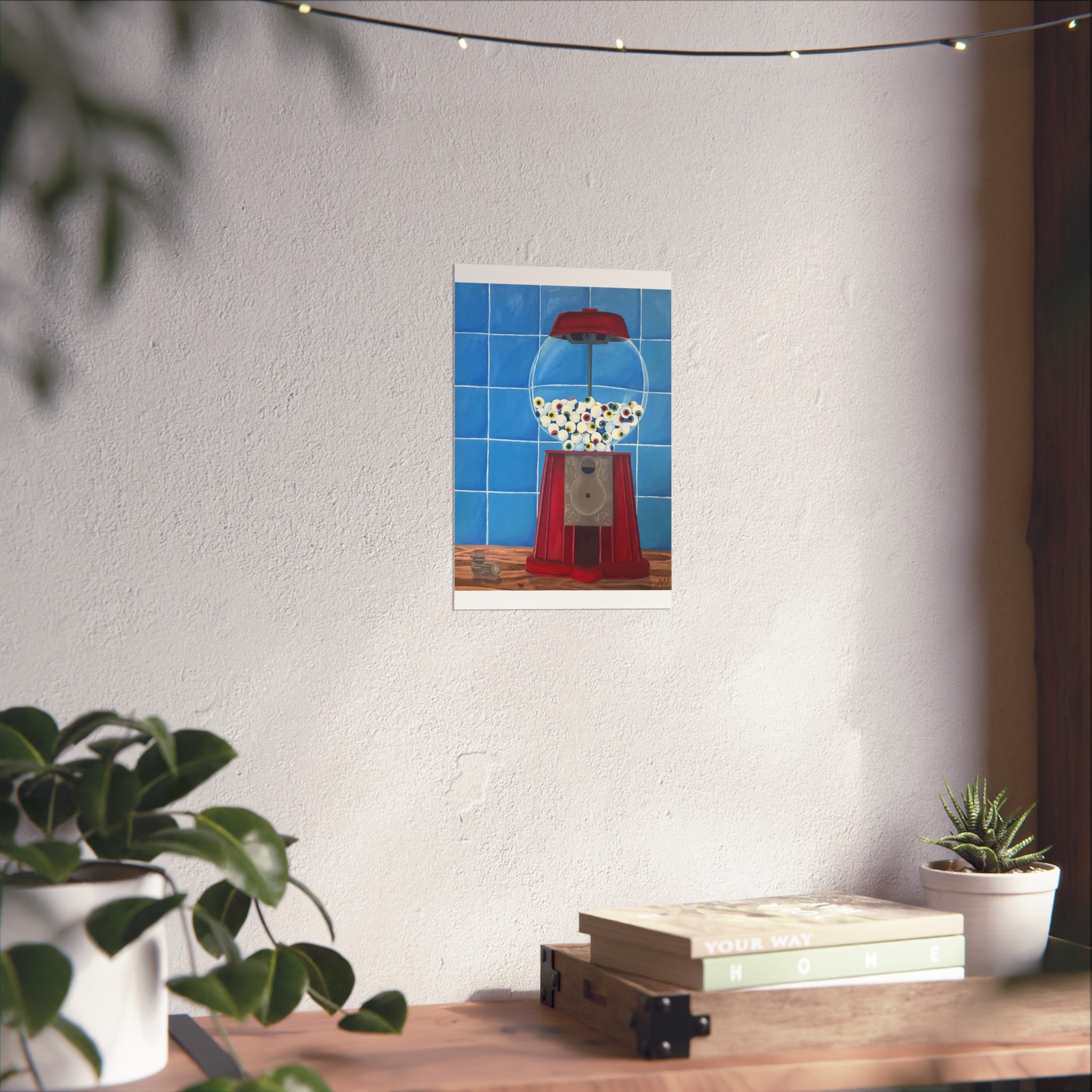 Retro Gumball Machine Fine Art Poster — Colorful Pop Art Wall Print