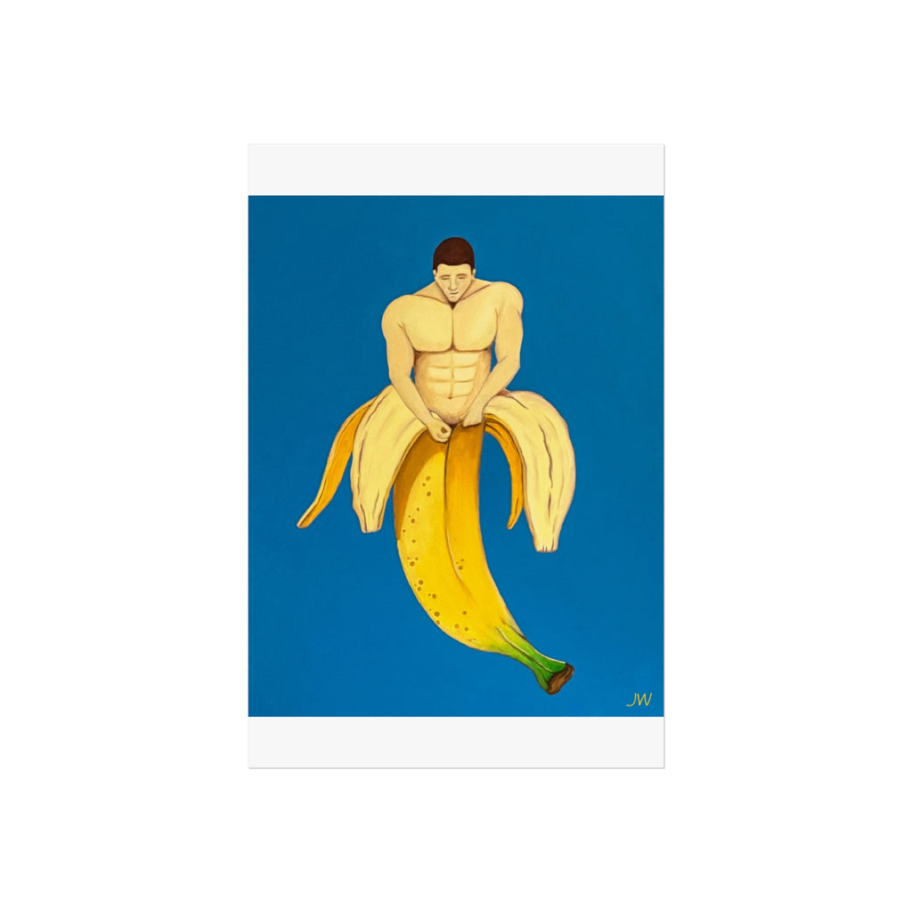 Surreal Banana Muscle Man Fine Art Poster — Pop-Surrealism Wall Art