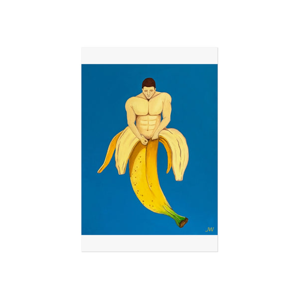 Surreal Banana Muscle Man Fine Art Poster — Pop-Surrealism Wall Art
