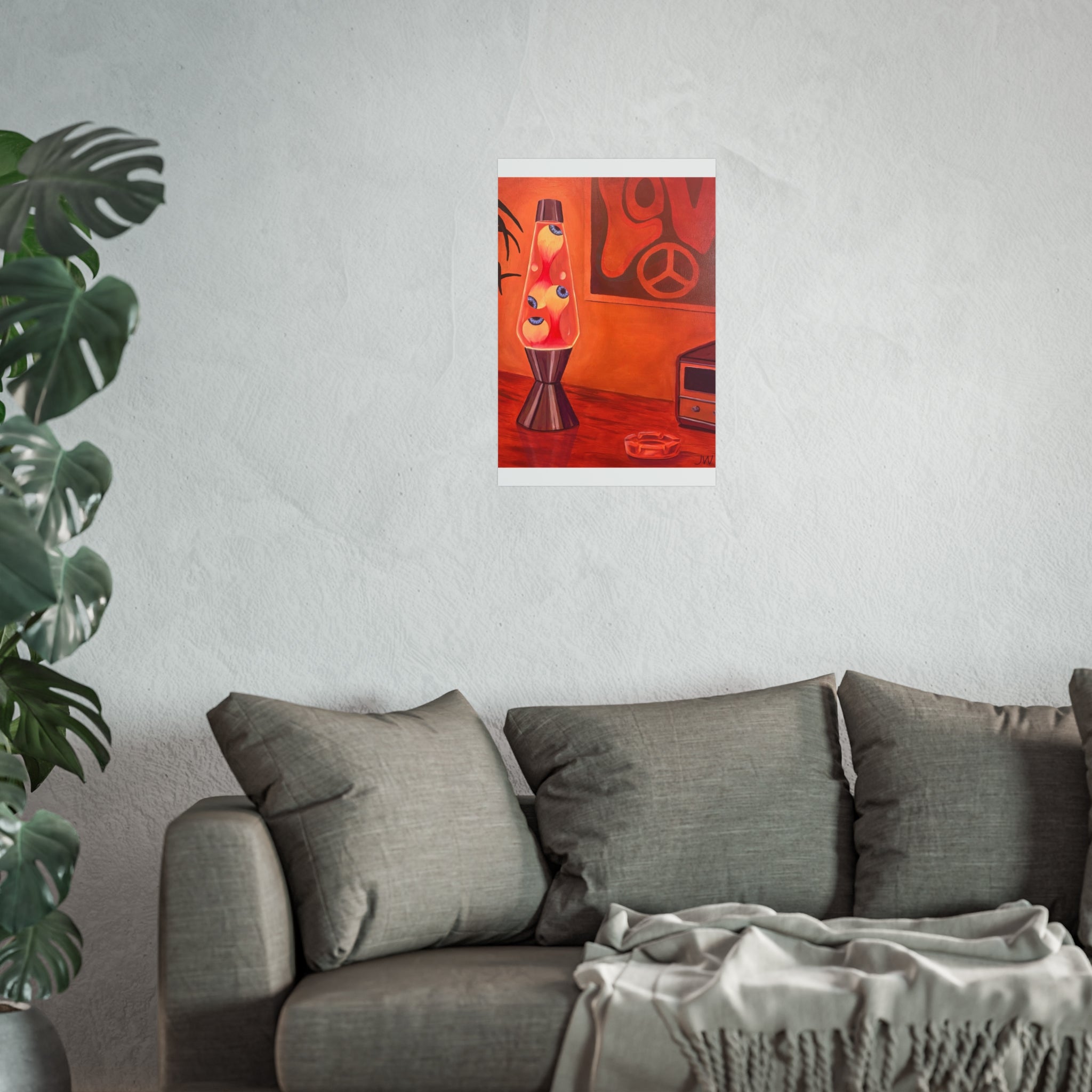 Retro Lava Lamp Fine Art Poster – 70s Peace Sign Room Decor