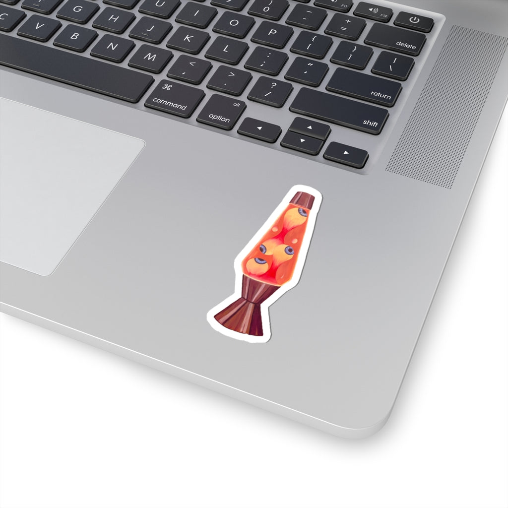 Lava Lamp Sticker — Retro Orange Eyeball Design Kiss-Cut Vinyl