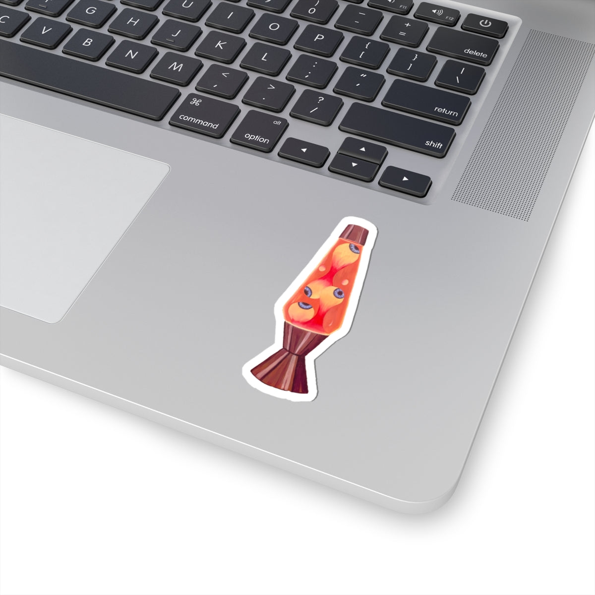 Lava Lamp Sticker — Retro Orange Eyeball Design Kiss-Cut Vinyl