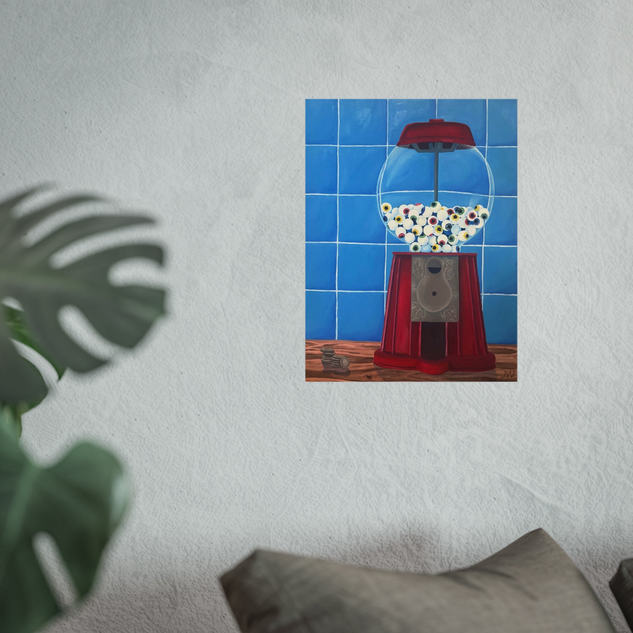 Retro Gumball Machine Fine Art Poster — Colorful Pop Art Wall Print