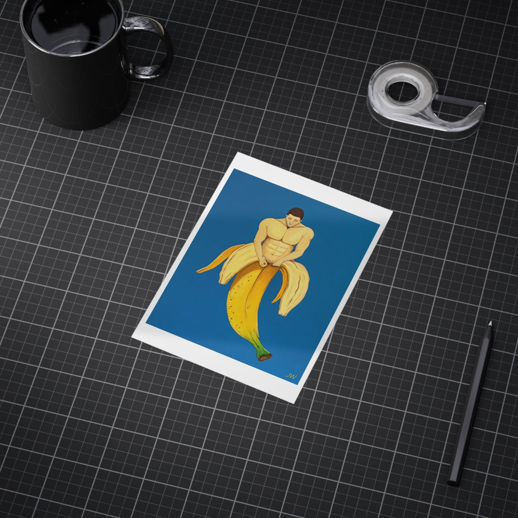 Banana Man Art Print — Bold Pop Surreal Poster