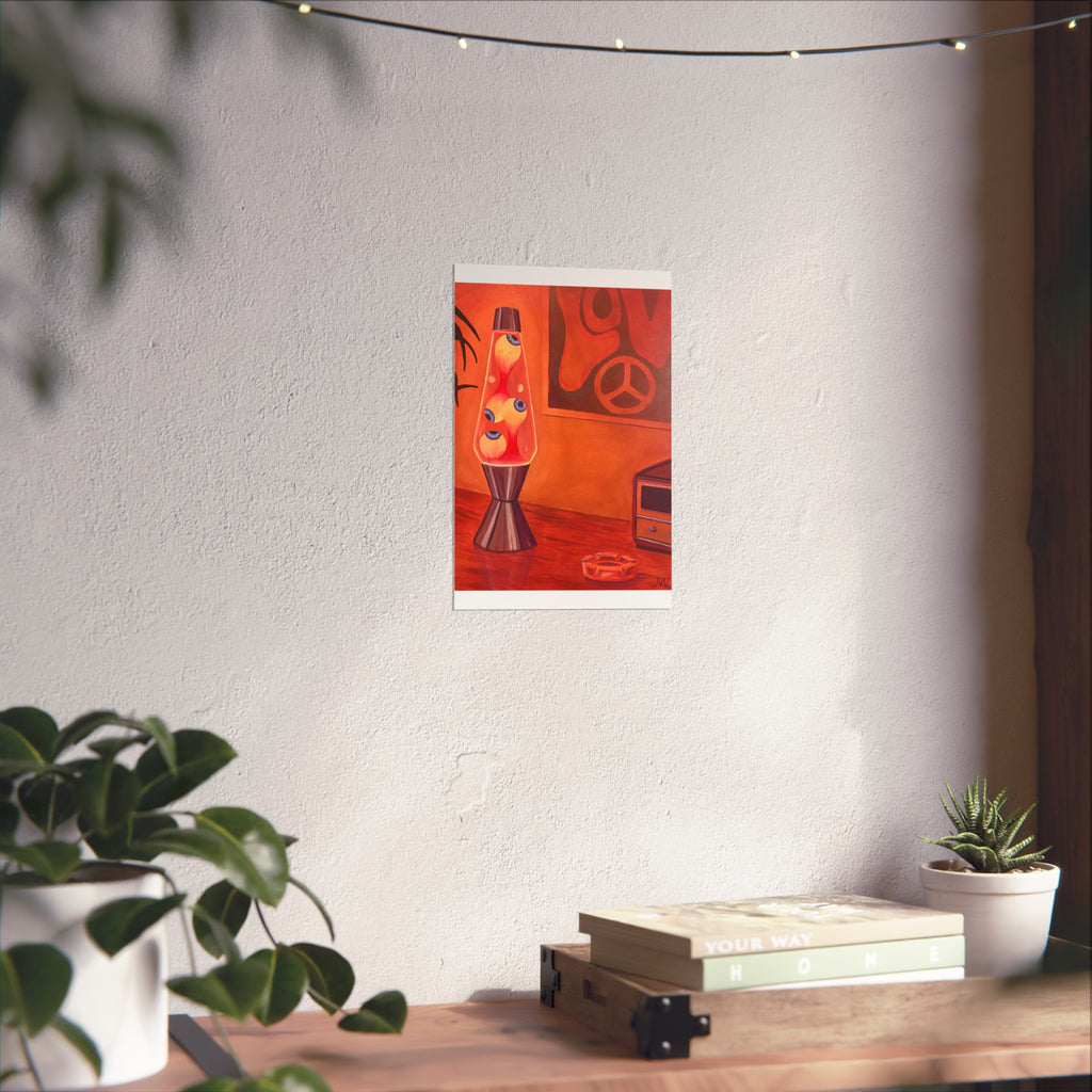 Retro Lava Lamp Fine Art Poster – 70s Peace Sign Room Decor