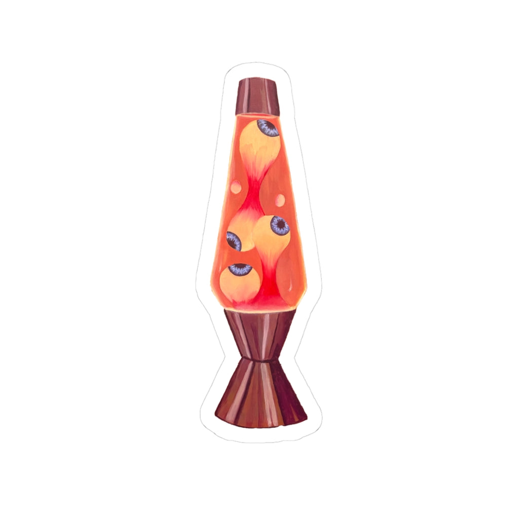 Lava Lamp Sticker — Retro Orange Eyeball Design Kiss-Cut Vinyl