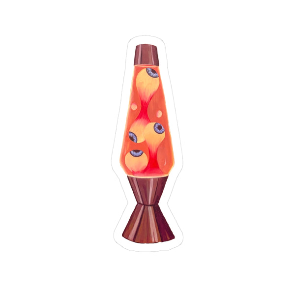 Lava Lamp Sticker — Retro Orange Eyeball Design Kiss-Cut Vinyl