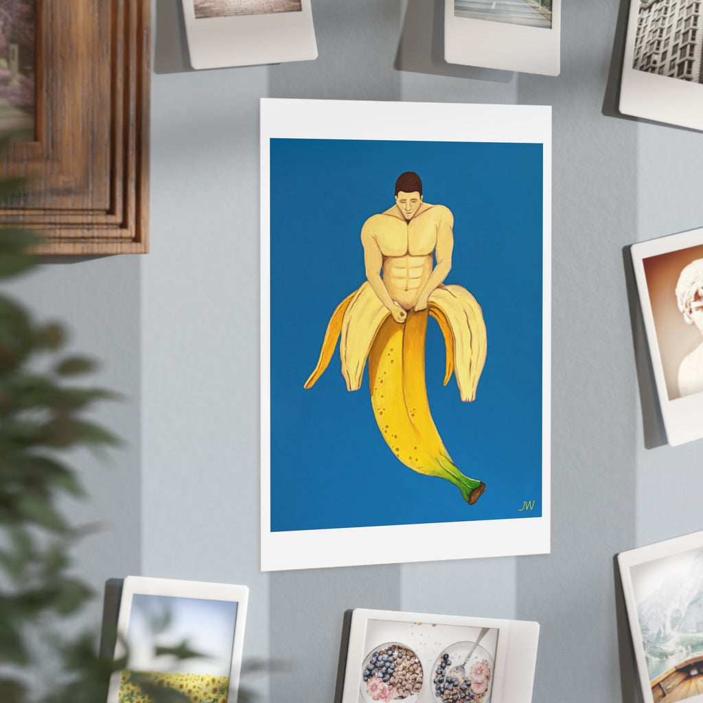 Banana Man Art Print — Bold Pop Surreal Poster